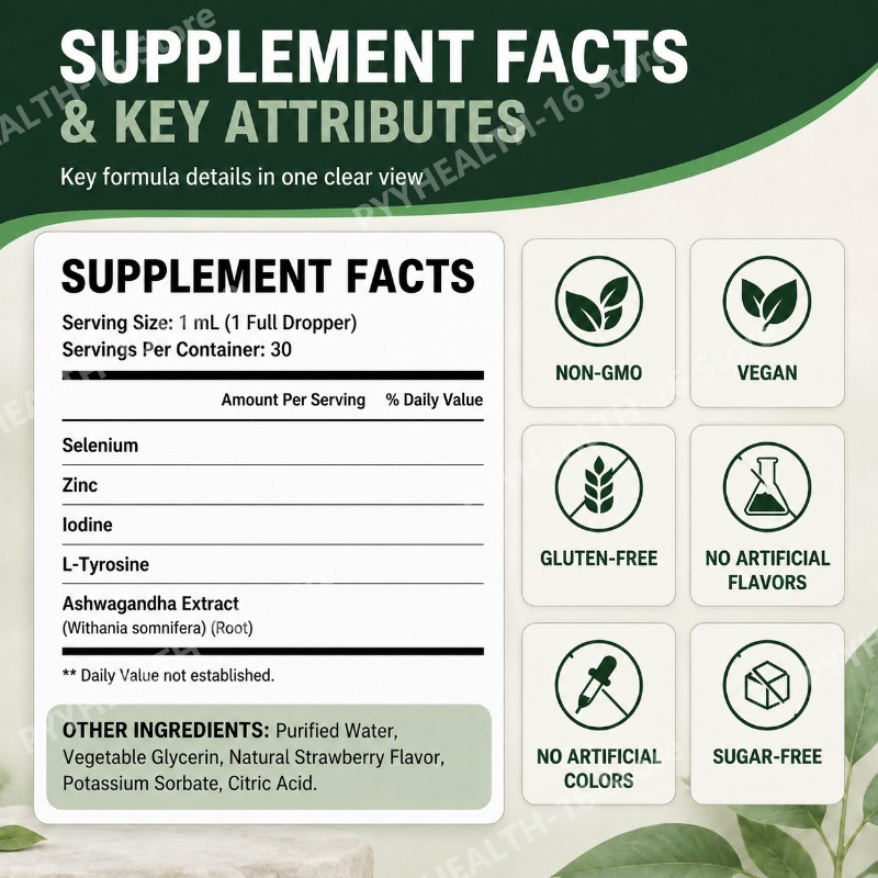 Docteat Thyroid Support Liquid - Herbal Wellness Formula recension och pris