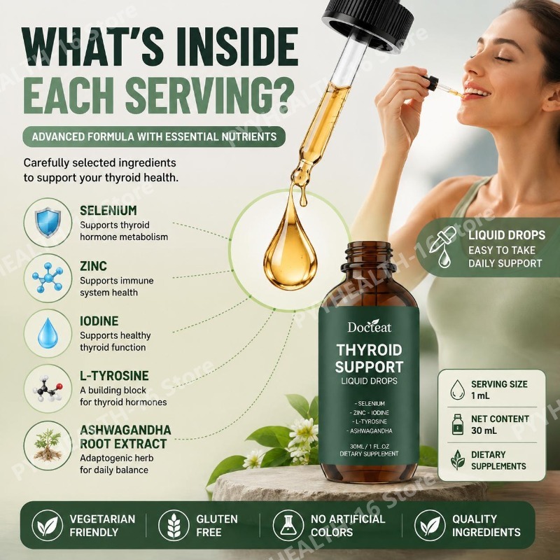 Docteat Thyroid Support Liquid - Herbal Wellness Formula recension och pris